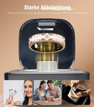 10 Gen Diamond Smart Ring and Wireless Charging Case【Industry Ranking No.1 – 0 Measurement Error】2025 Smart Ring Women for Sleep Monitoring, Wearable Spo2, Compatible with Android and Ios【White 9#】