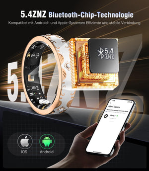 10 Gen Diamond Smart Ring and Wireless Charging Case【Industry Ranking No.1 – 0 Measurement Error】2025 Smart Ring Women for Sleep Monitoring, Wearable Spo2, Compatible with Android and Ios【White 9#】