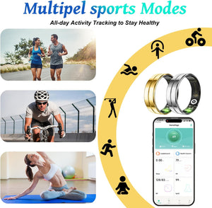 Gifts Christmas for Women Men,Smart Ring for Women Men,Health & Activity Tracker with Heart Rate,Sleep Monitoring/Blood Oxygen/Motion Tracking,Waterproof & No Subscription Required Silver 8